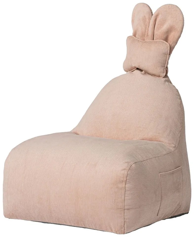 Fotoliu puf pentru copii roz deschis Funny Bunny – The Brooklyn Kids