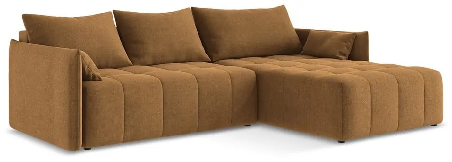 Colțar teracotă extensibil/cu spațiu de depozitare (cu colț pe partea dreaptă/cu șezlong) Moku – Makamii