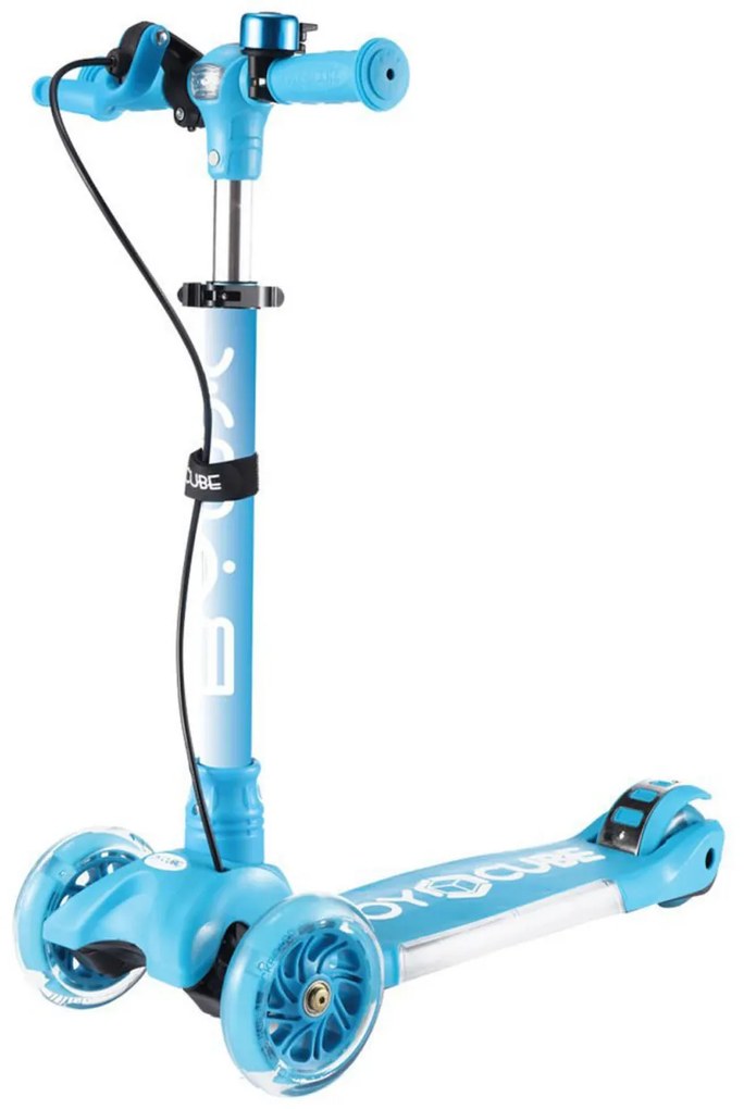 Trotineta copii cu roti luminoase din silicon NOVOKIDS™ Toy Cube , cu lumini, 3 roti,pliabila, maner reglabil pe inaltime,maxim 50 kg, sistem frana