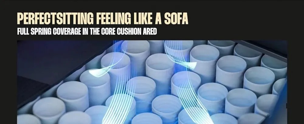 RESIGILAT- DOWINX Scaun gaming, ergonomic, suport lombar cu masaj, Șezut cu Arcuri Metalice și Spumă, Spătar înalt, rabatabil 90°-145°, Buzunar depozitare, Suport picioare, rezistent 150 kg, material PU respirabil, Negru/Gri