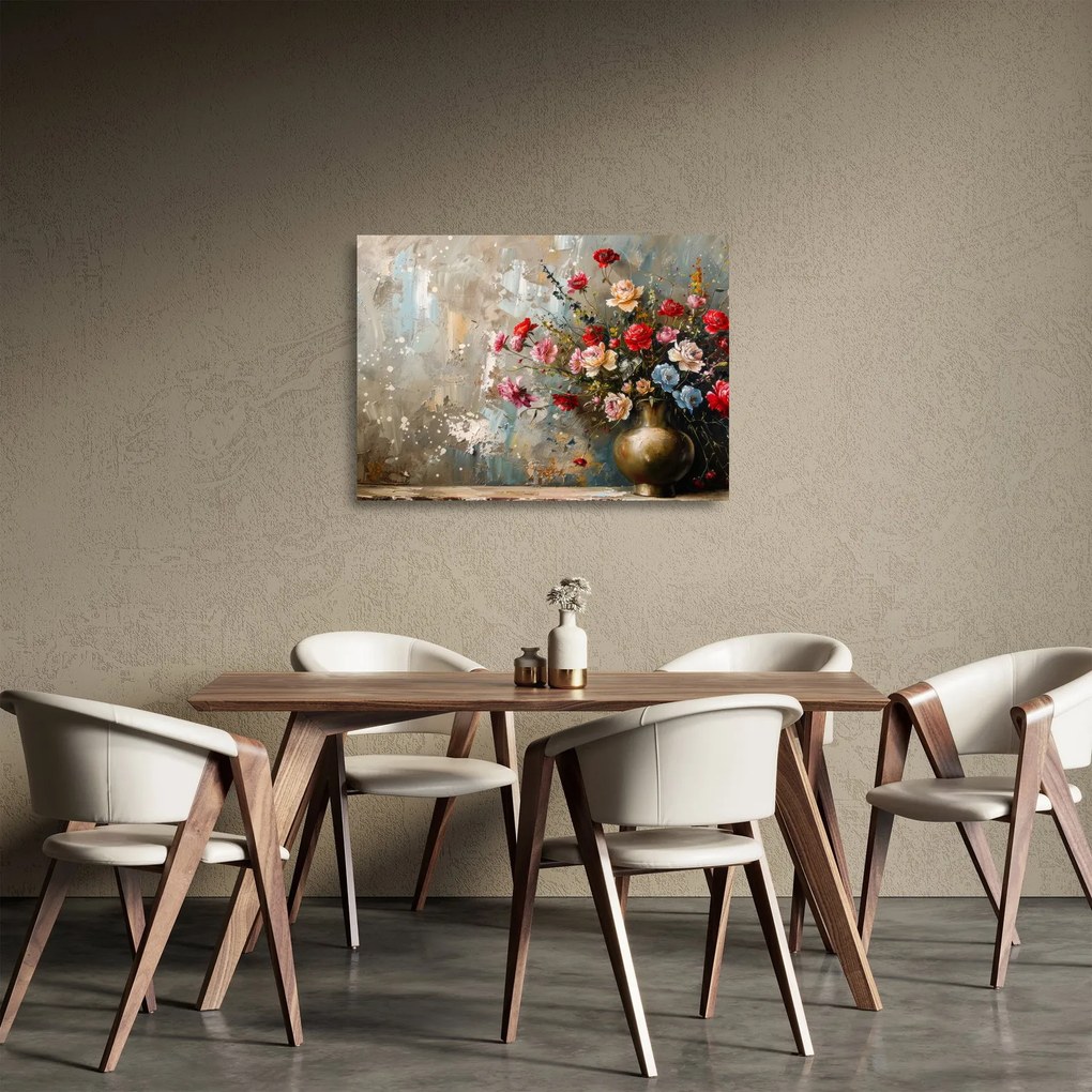Tablou pe sticlă - Vaza de flori (70x50 cm)
