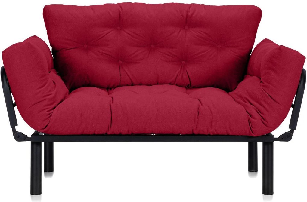 Canapea Extensibilă 2 locuri SUNNY, pentru terasă, 155x70x85 cm, Rosu-Enjoy