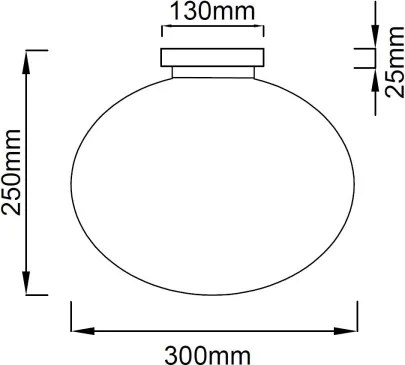 Plafonieră PALLA Open Design OR81152 1xE27/12W/230V Ø 30 cm crom lucios