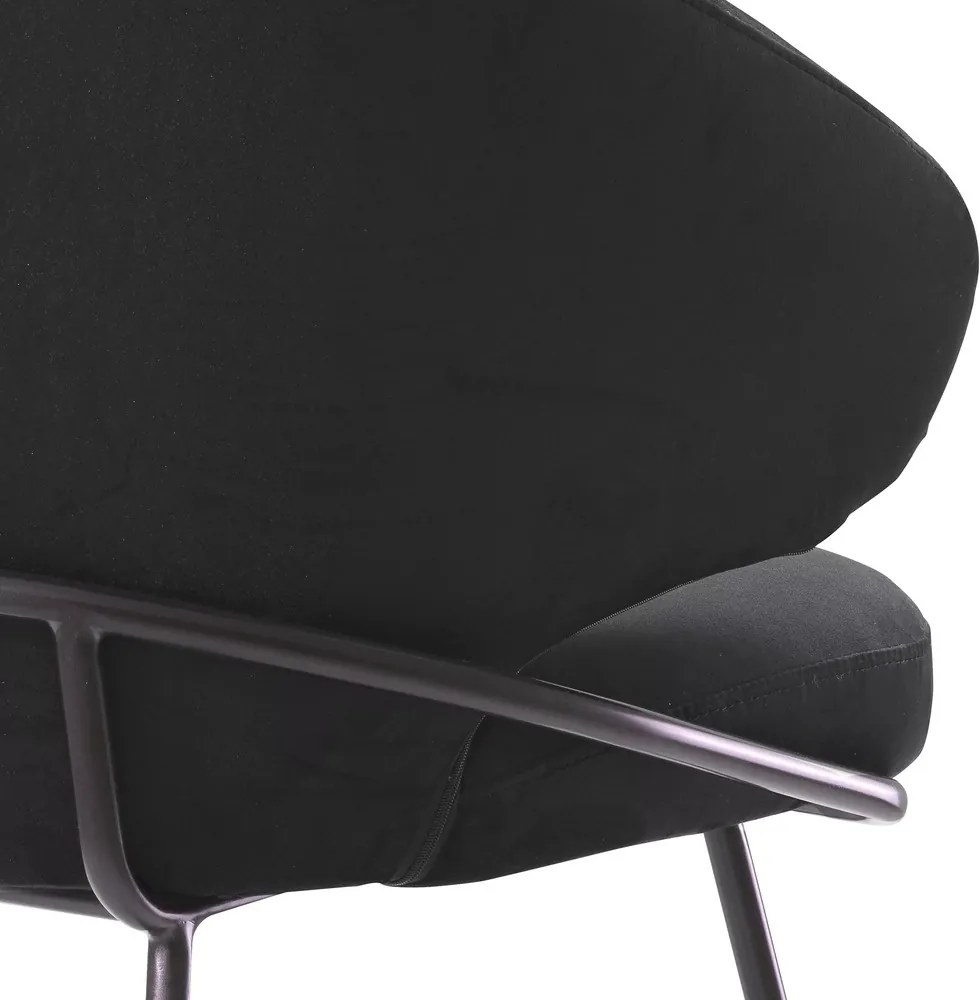 Scaun tapitat design LUX Kinley, catifea roche neagra 115877 HZ