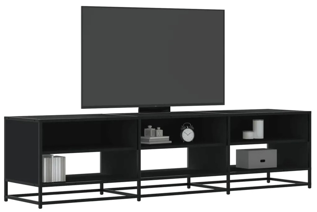 vidaXL Comodă TV, negru, 180x40x46 cm, lemn prelucrat