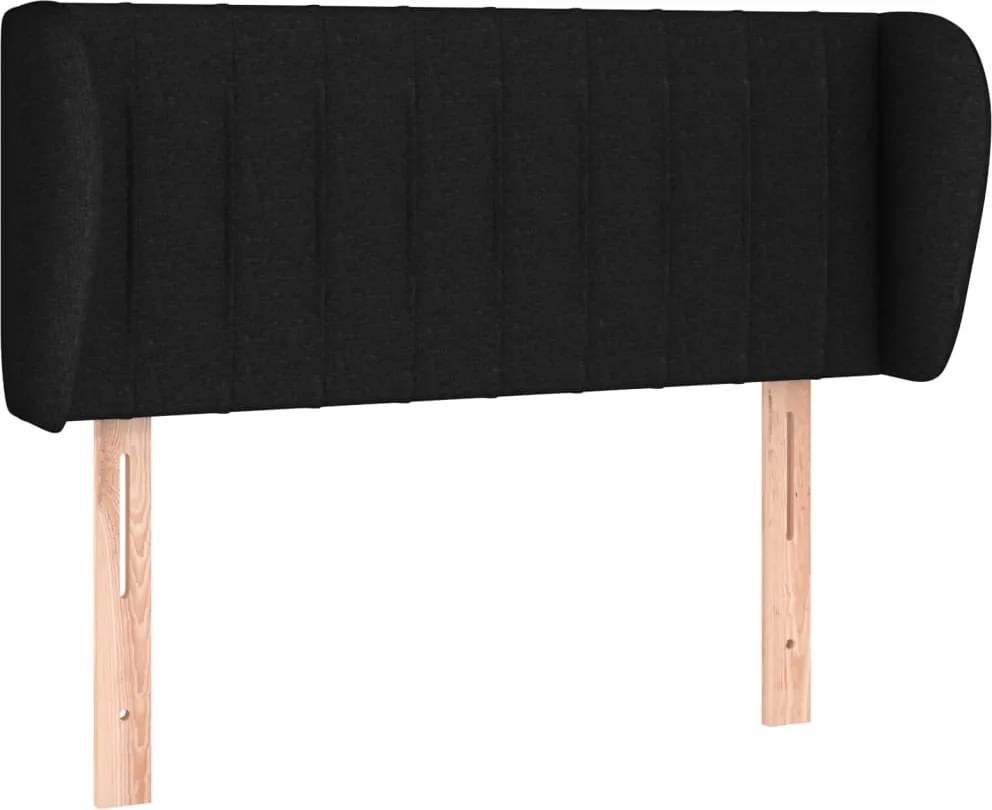 vidaXL Tăblie de pat cu aripioare negru 83x23x78/88 cm material textil