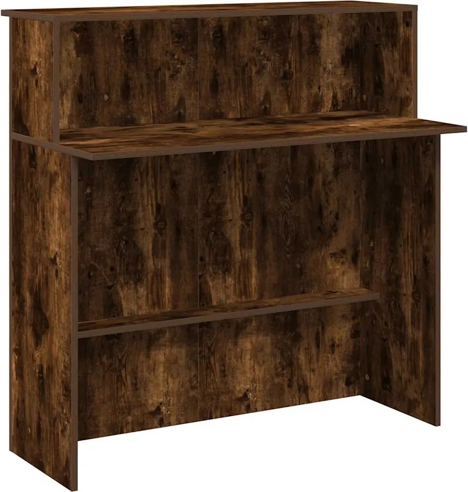 vidaXL Birou de recepție stejar afumat 100x50x103,5 cm lemn prelucrat