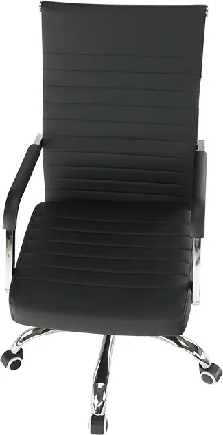 Scaun de birou, piele eco/metal, negru/crom, FARAN