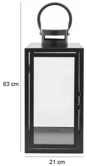 Felinar decorativ 63 cm, negru