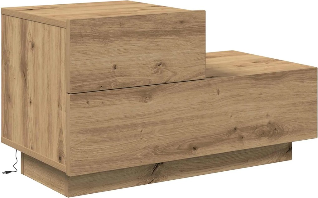 vidaXL Dulap de noapte cu sertar Stejar Artizanal 70 x 36 x 40,5 cm