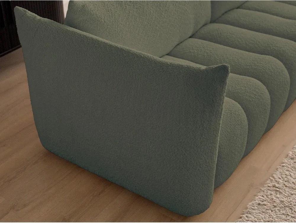 Canapea verde cu tapițerie din țesătură bouclé 286 cm Azra – Bobochic Paris