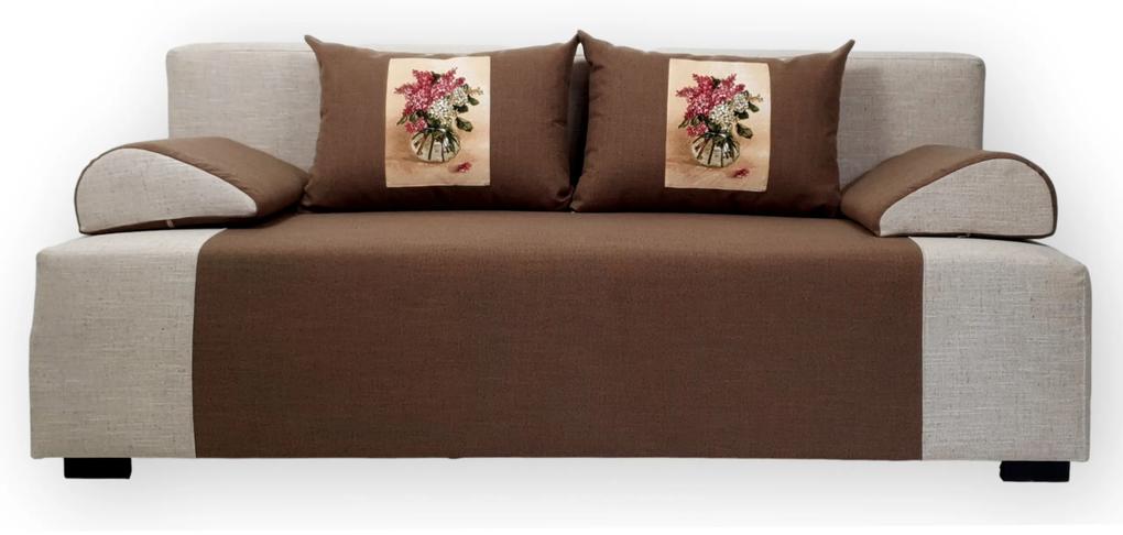 Canapea extensibilă Lila cu flori Relaxa cu plasă de arcuri bonnel