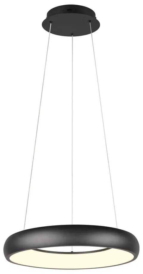 Lustră negru-mat LED cu intensitate reglabilă cu abajur din metal ø 46 cm Cardona – Trio