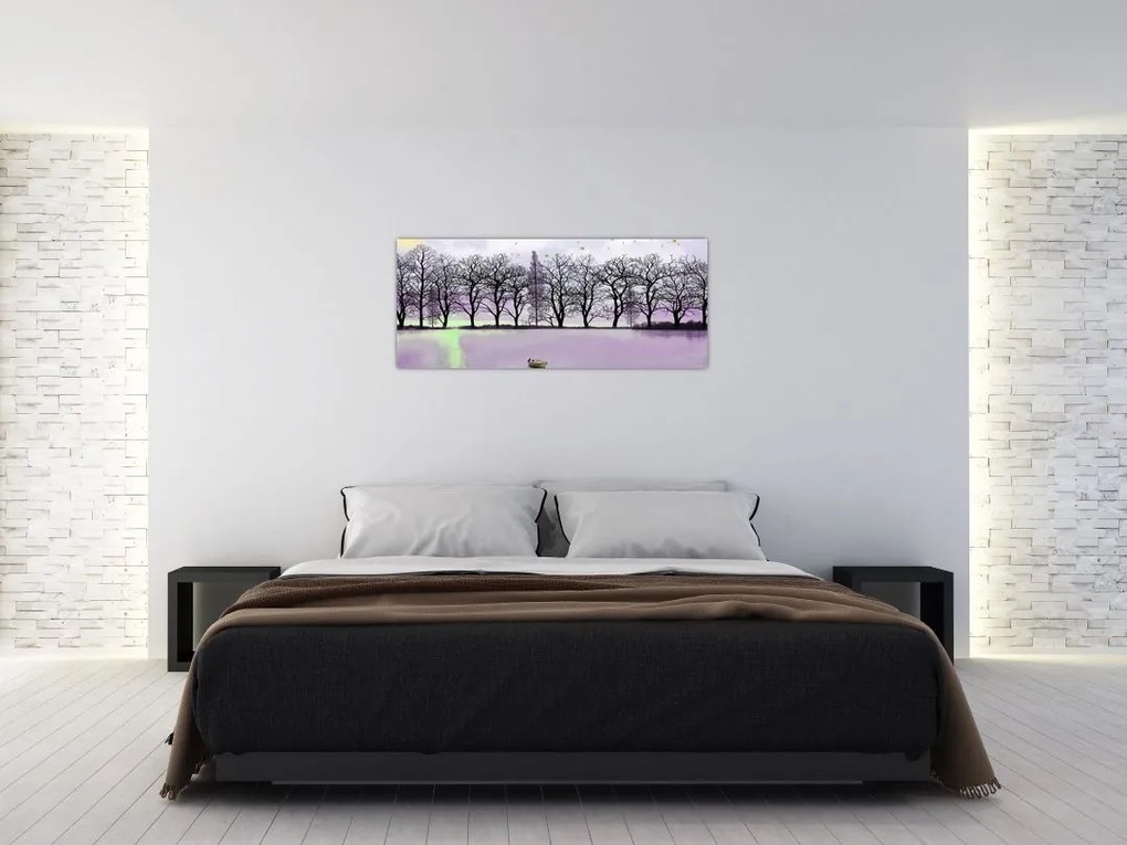 Tablou - Barcă pe lac (120x50 cm)