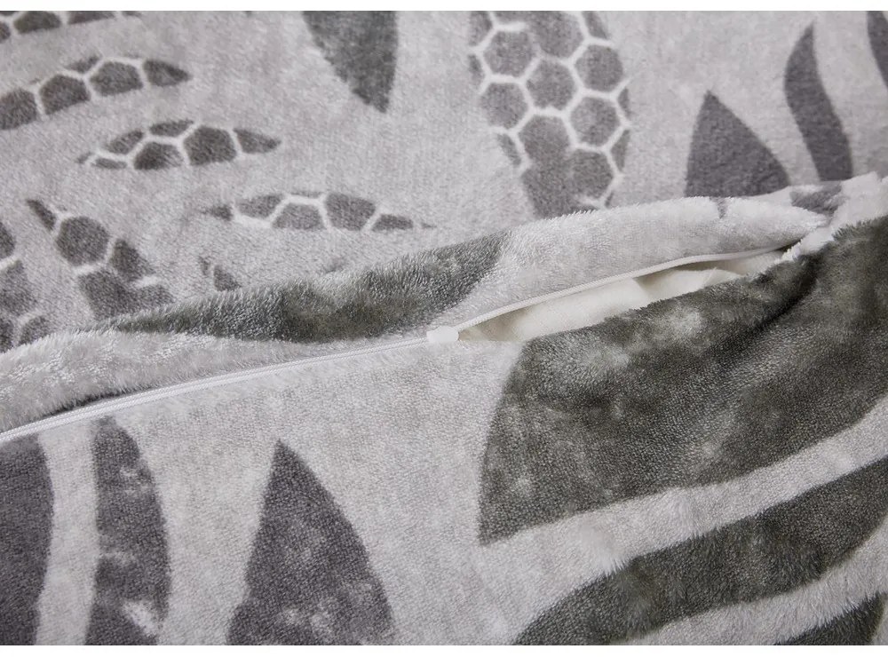 Lenjerie de pat gri din micropluș/cocolino pentru pat de o persoană 140x200 cm Judith – My House