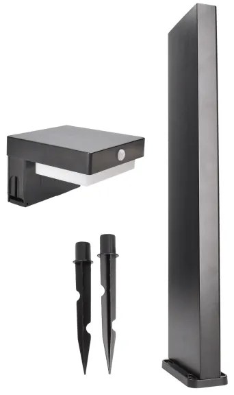 Lampă LED solară cu senzor Solight WO7202 PALERMO LED/5W/2000mAh IP54 negru