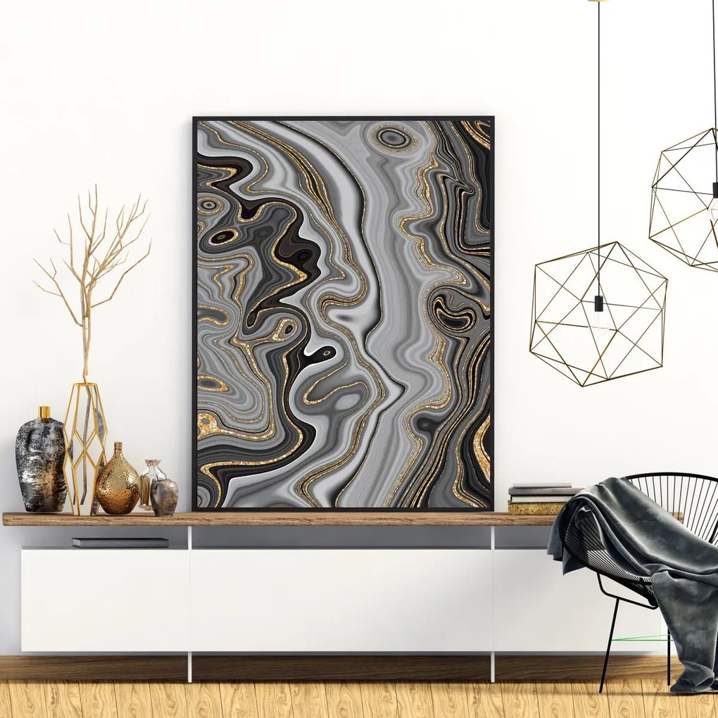 Poster - Abstracție cu linii (A4)