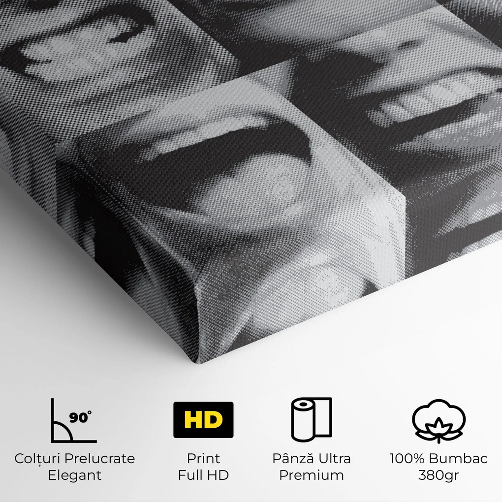 Tablou Canvas, 80x160cm, Dormitor si Living, Moderne, Colaje, Grey Mouth Collage