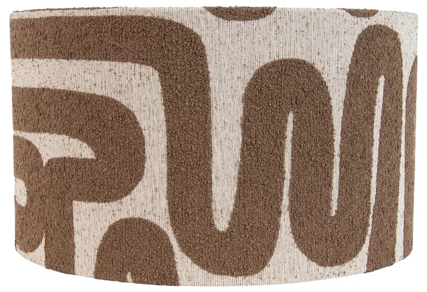 Abajur din material textil maro cu dungi bej 35/35/20