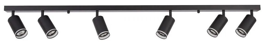 Spot aplicat PIPE 6x GU10/10W/230V negru