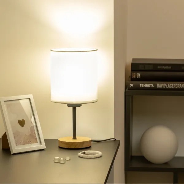 Lampă de masă Brilagi NUBILA WOOD 1xE27/25W/230V stejar/alb
