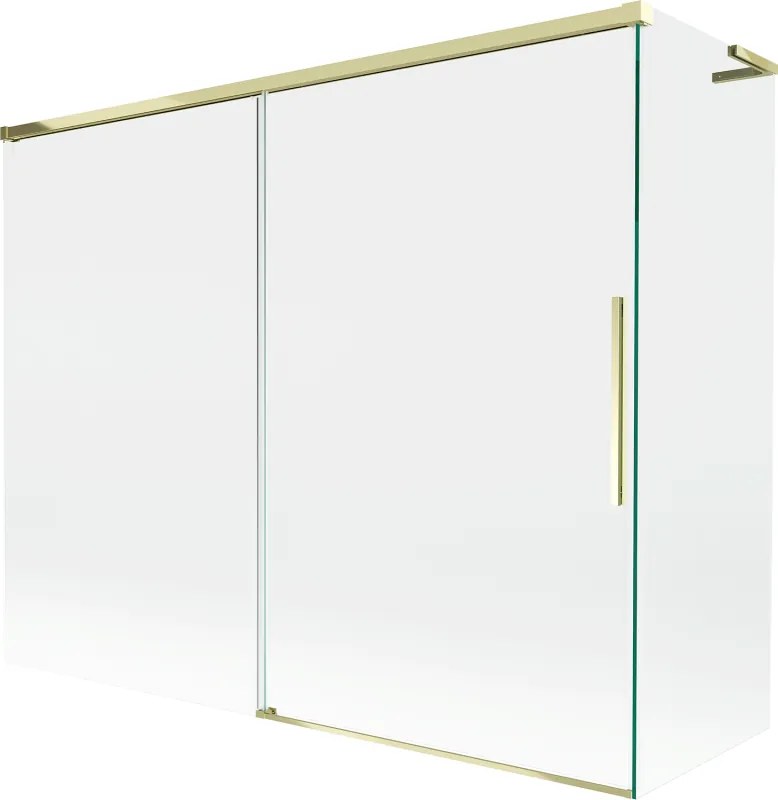 Mexen Rox L Paravan Cadă 2-ulei Glisant 190 + 80 x 150 cm, transparent, auriu - 8C9L-190-080-50-00