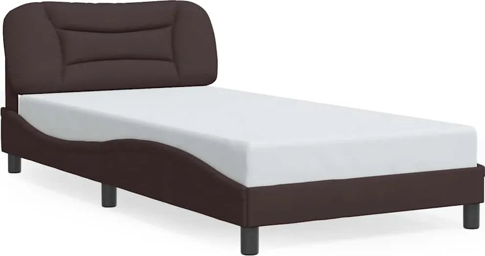 vidaXL Cadru de pat fără saltea, Hvar, maro închis, 100x200 cm, textil