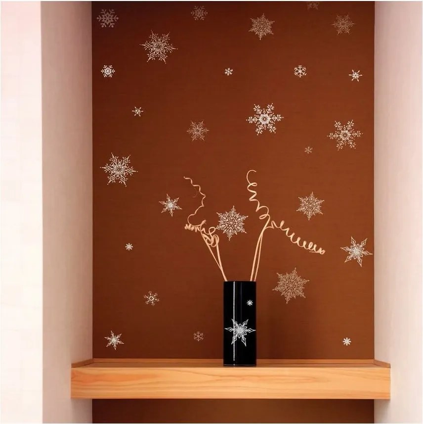 Set 30 autocolantede Crăciun Ambiance Christmas Silver Flakes