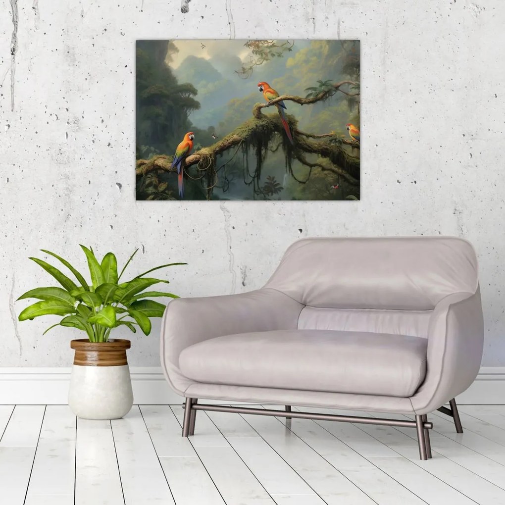 Tablou pe sticlă - Pădure tropicală (70x50 cm)