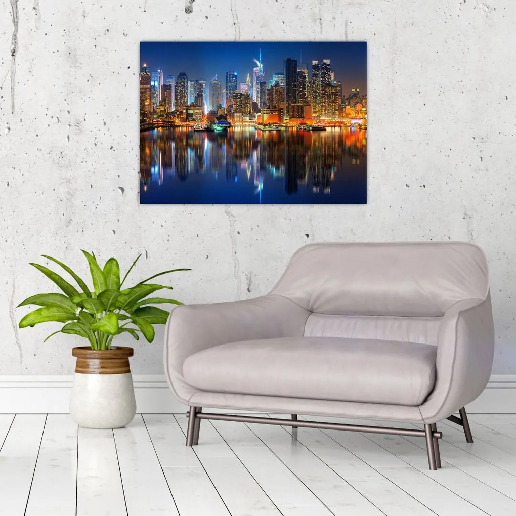 Tablou cu Manhattan noaptea (70x50 cm)