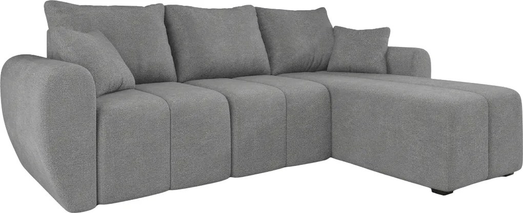 Coltar extensibil de colt SEVIO, gri, reversibil, 246x145 cm + 2 perne GRATUIT
