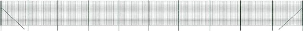 vidaXL Gard plasă de sârmă, verde, 2x25 m, oțel galvanizat