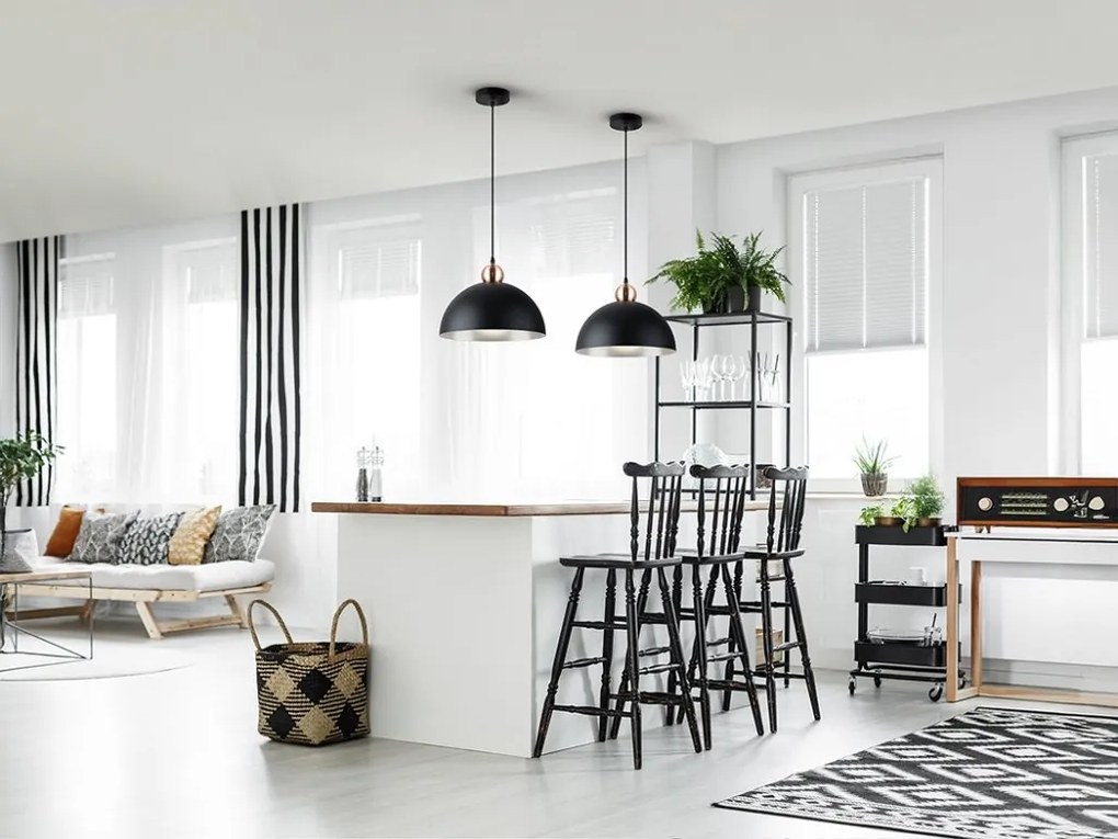 Lustra stil industrial metal negru/ cupru Polo