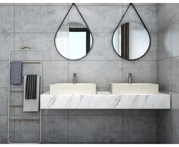 Sapho - Lavoar pentru montare pe blat 58x36 cm, finisaj beton/bej