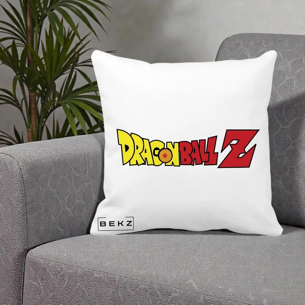 Perna Personalizata Dragon Ball Z Clasic, 40x40 cm, Alba Mata, Husa Detasabila, Perna Inclusa, BEKZ®