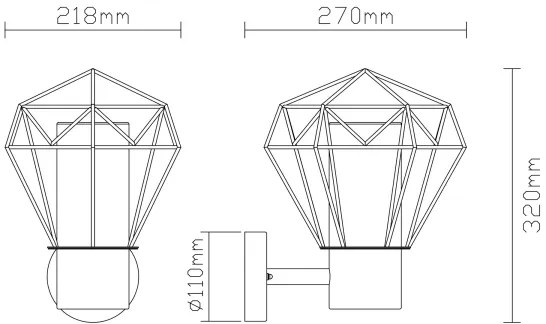 Aplică de exterior Globo 31355 HORACE 1xE27/15W/230V IP44