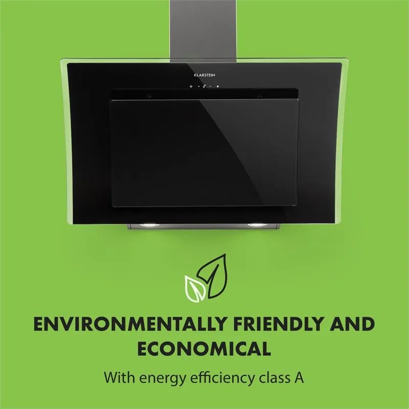 Sabia 90, hotă de aspirare de 90 cm, incluzând 2 x filtru de carbon activ, neagră