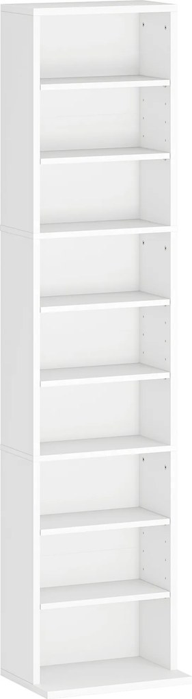 HOMCOM Unitate de Stocare pentru 260 de CD-uri/120 de DVD-uri - Alb | Aosom Romania