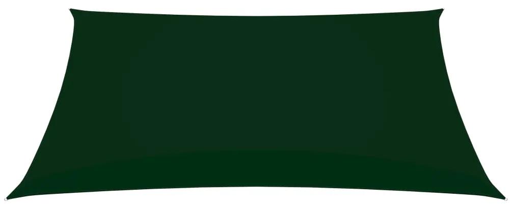 Parasolar verde inchis 3,5x5 m tesatura oxford dreptunghiular Morkegronn, 3.5 x 5 m