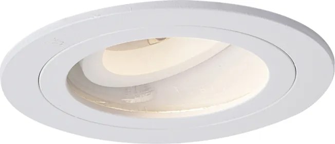 Set de 6 spoturi încastrate moderne albe, rotative și înclinabile IP44 - Chuck