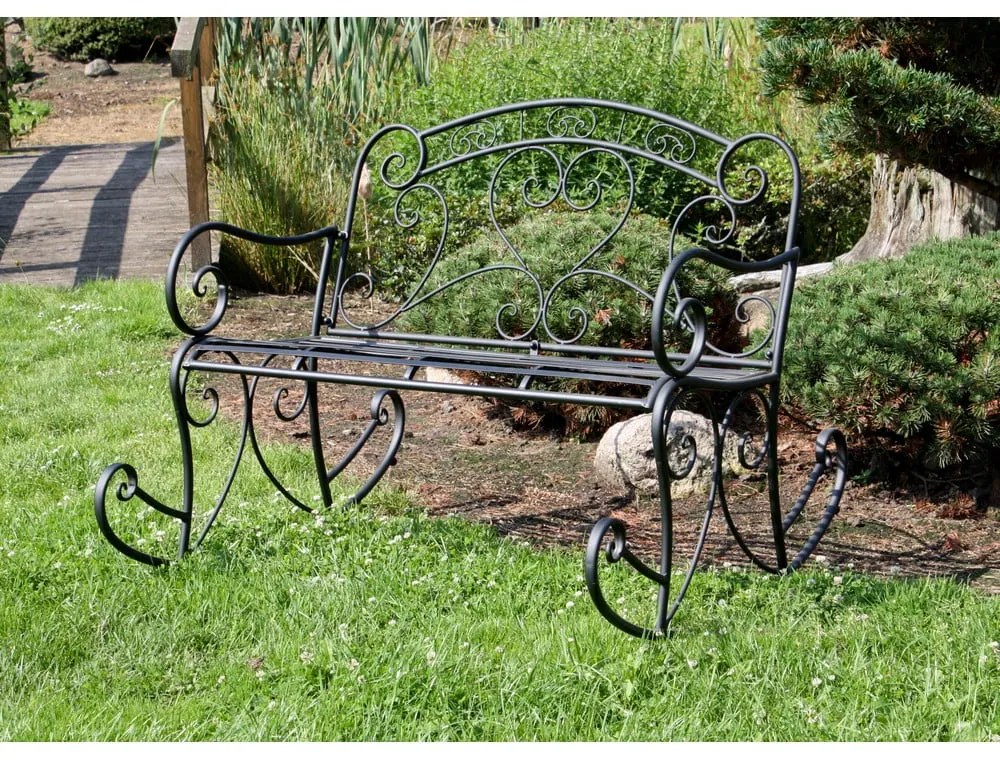 Bancă de grădină neagră din metal Dares - Garden Pleasure