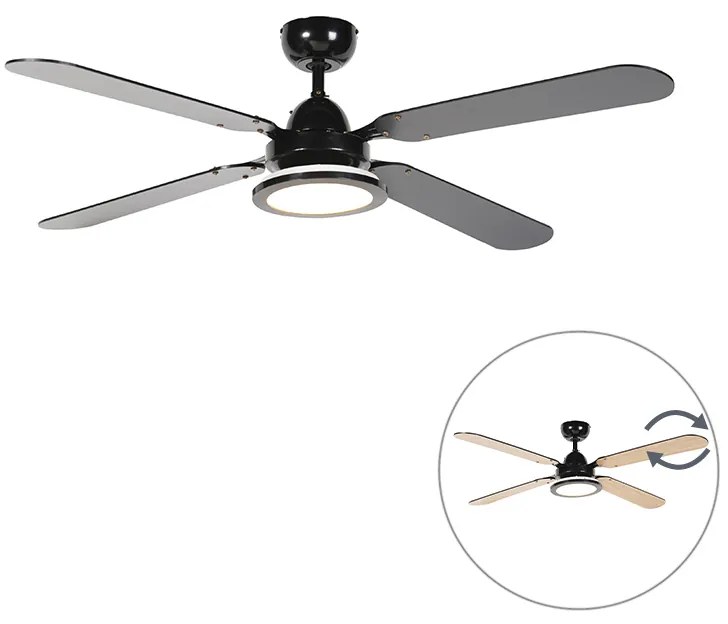 Ventilator de plafon negru cu telecomandă - Fanattic