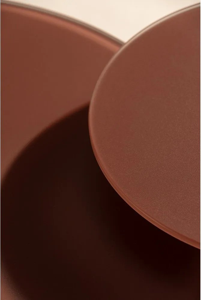 Măsuțe de cafea maro 2 buc. rotunde cu blat din sticlă ø 80 cm Vida – MOME