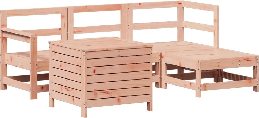 vidaXL Set canapele grădină, 5 piese, lemn masiv brad douglas