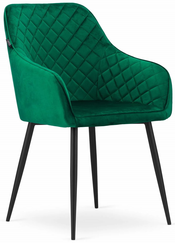 Scaun de sufragerie din catifea verde, NUGAT