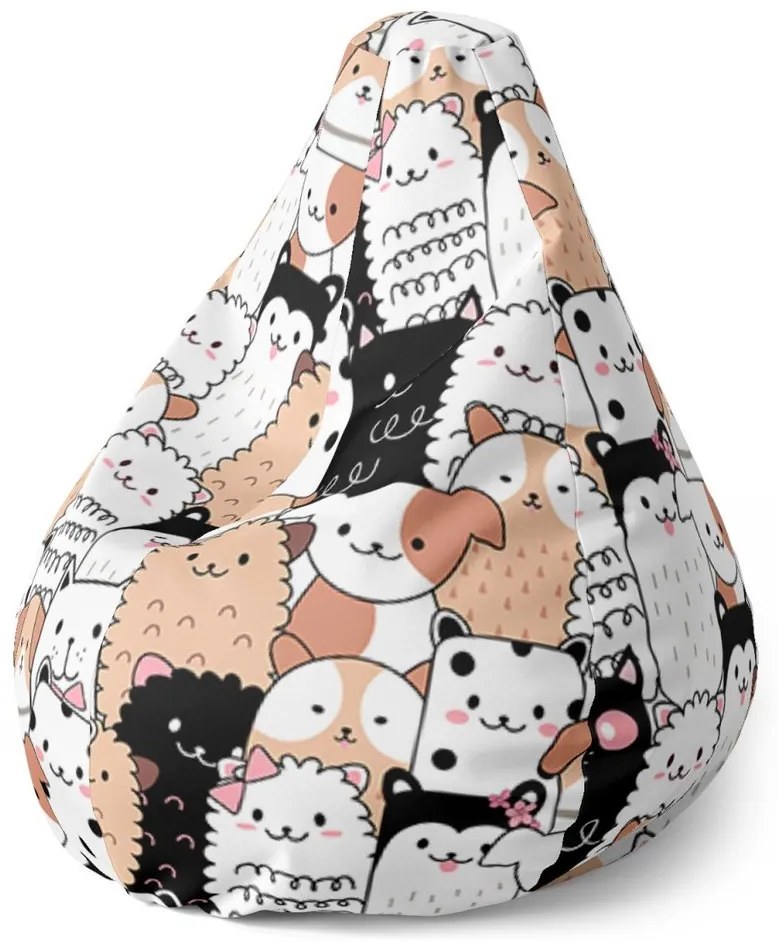 Sac de șezut Pear animăluțe drăguțe - pentru copii, colorat