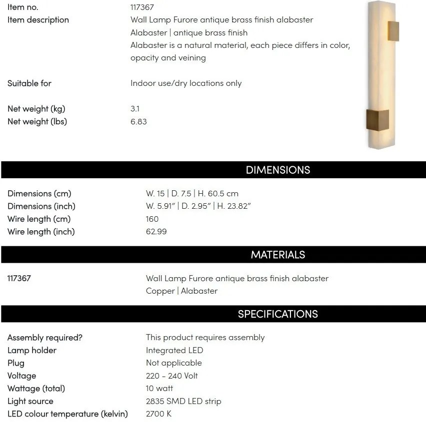Aplica de perete LUX design deosebit Furore LED