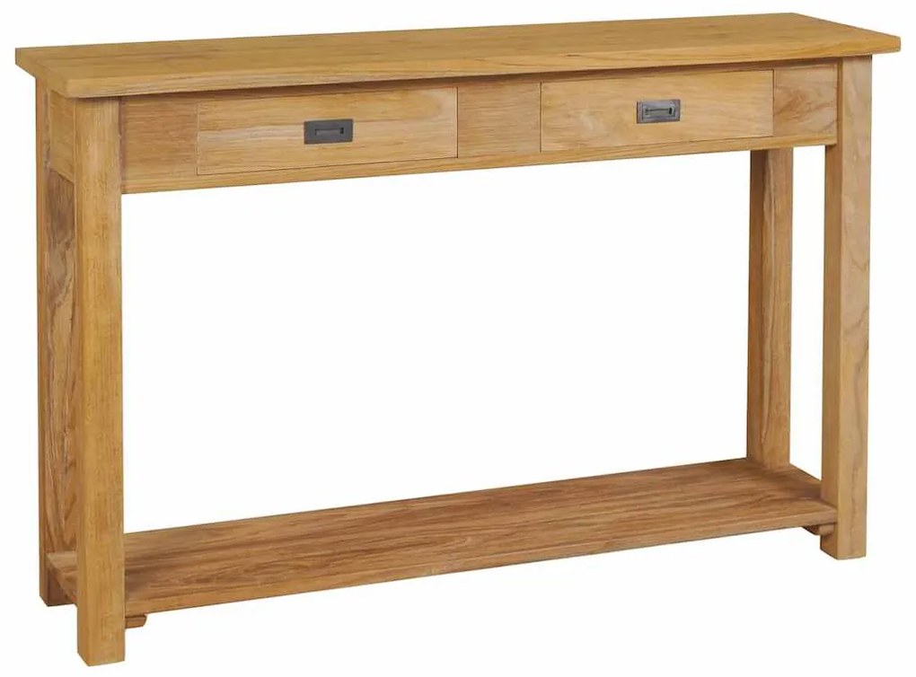 vidaXL Masă consolă din lemn masiv de tec, 120 x 30 x 80 cm
