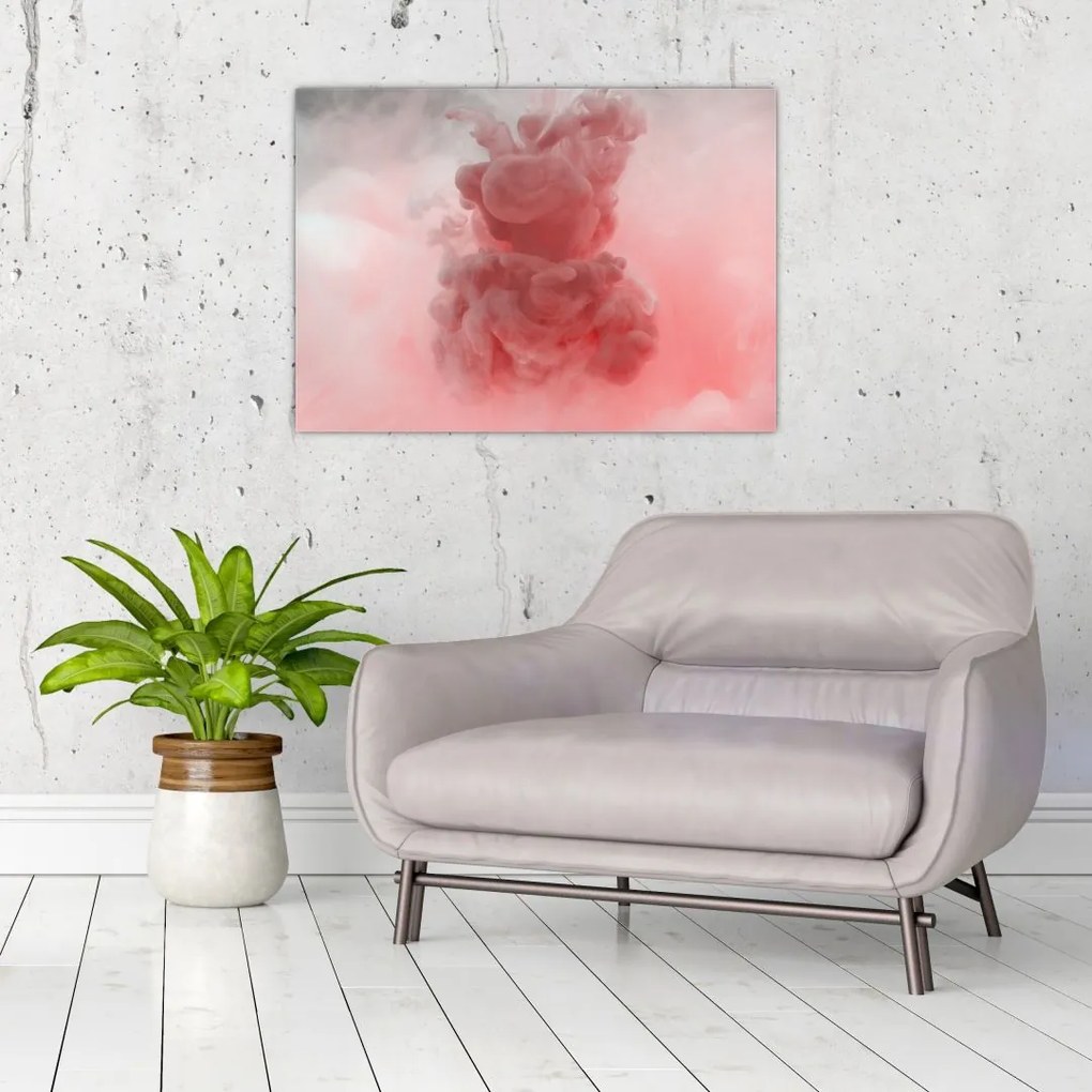 Tablou pe sticlă - Fum roșu (70x50 cm)