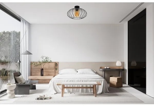 Lustră aplicată CORRINI 1xE27/60W/230V d. 34 cm negru/bej